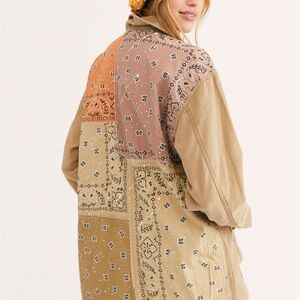 Free People We the Free Swept Up Bandana Shirt Jacket